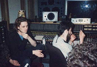 Steve Fellows & Kevin Mooney (engineer) recording Chasing Shadows - Bath UK